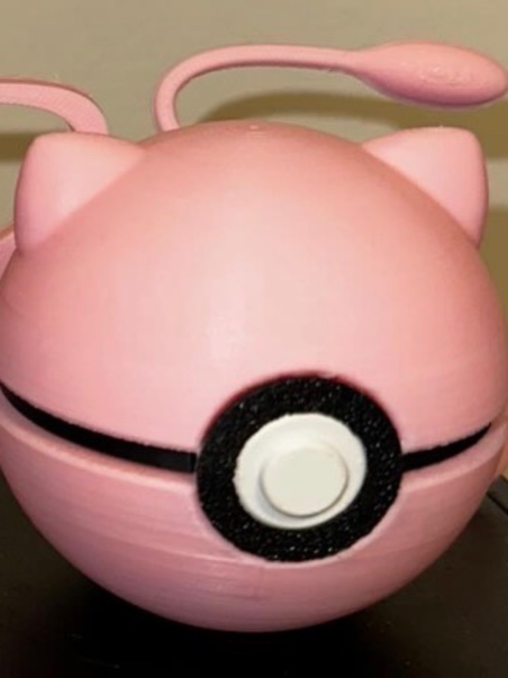 Pink Bubble Kitty Monster Ball Display – 3D Printed Mythical Pink Cat Sphere